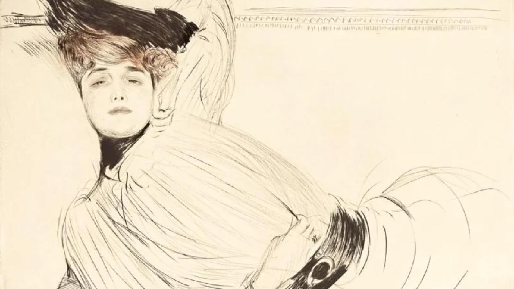 Louise Chéruit, retratada por el pintor y grabador Paul César Helleu.