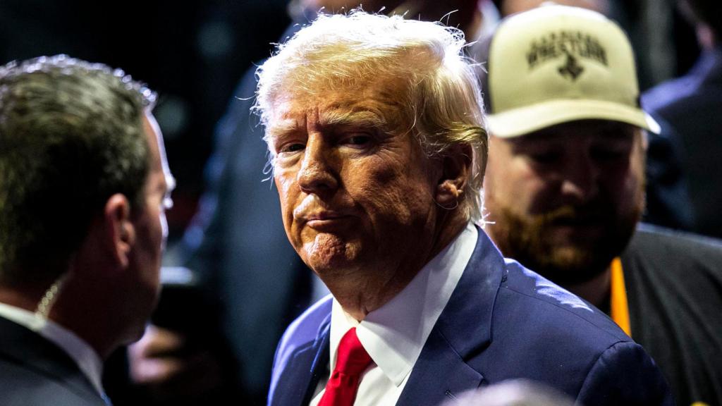 Donald Trump, expresidente de EEUU, en un campeonato de lucha el 18 de marzo de 2023.