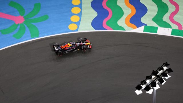 Sergio Pérez, en una imagen cenital durante la carrera.