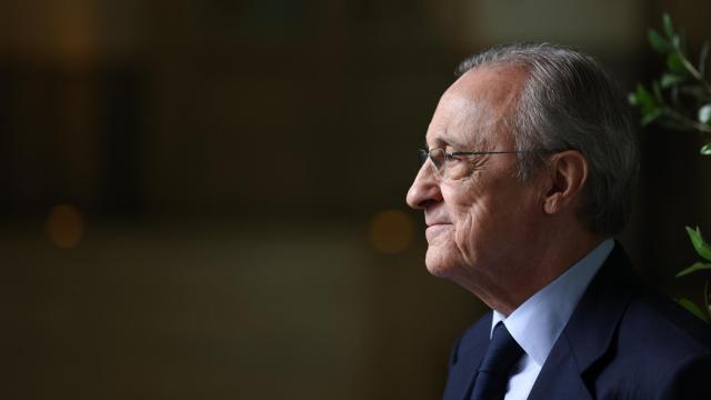 Florentino Pérez, presidente del Real Madrid, durante un acto del club