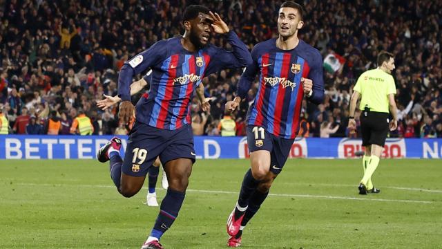Kessie celebra el gol definitivo en El Clásico.