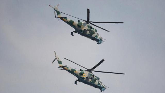 Dos Mi-24 ucranianos.