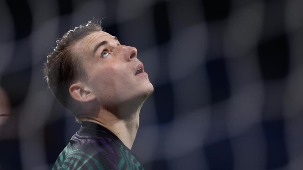 Andriy Lunin, con el Real Madrid