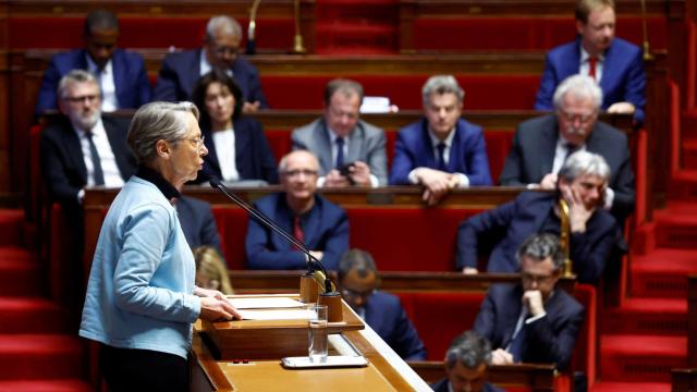 La primera ministra francesa, Elisabeth Borne, durante su intervención
