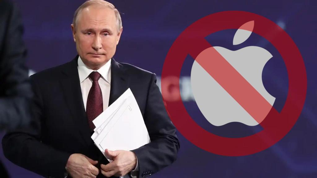 Fotomontaje con Vladímir Putin y con la manzana de Apple.