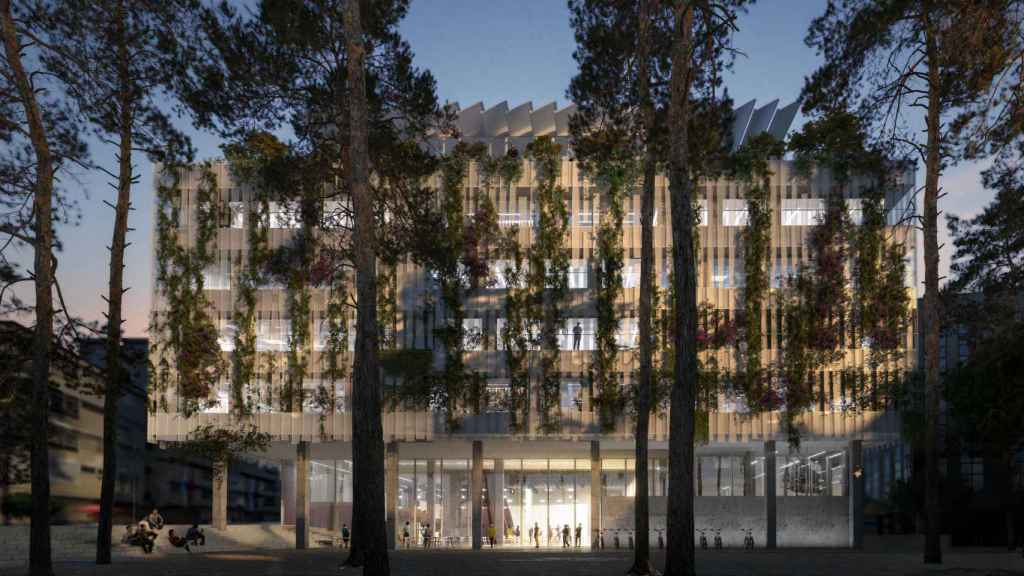 Infografía de la fachada del Centro de Asociacionismo de Vigo proyectado por la Xunta.