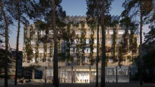 Infografía de la fachada del Centro de Asociacionismo de Vigo.