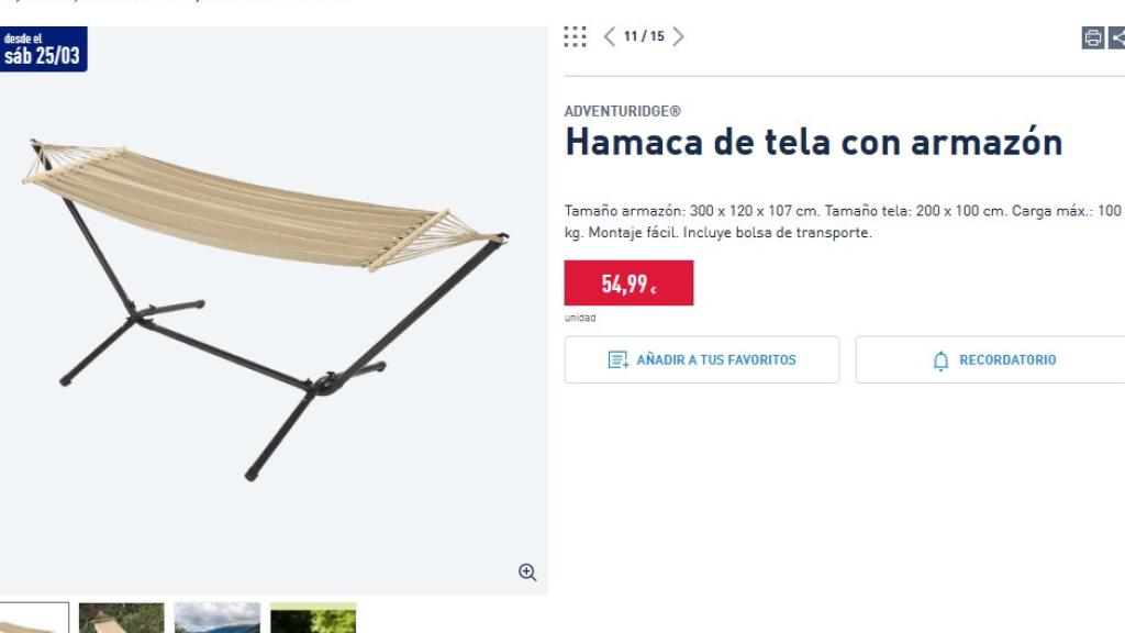 Hamaca de tela.