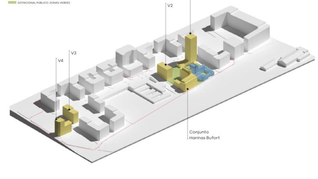 Detalle de la zona proyectada en el plan.