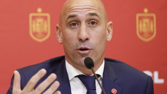 Luis Rubiales, presidente de la RFEF, durante un acto