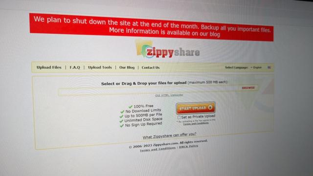 Adiós a Zippyshare, una de las páginas clásicas para descargar archivos