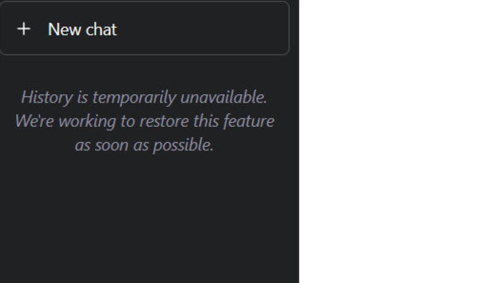 El historial de ChatGPT no está disponible por culpa del bug