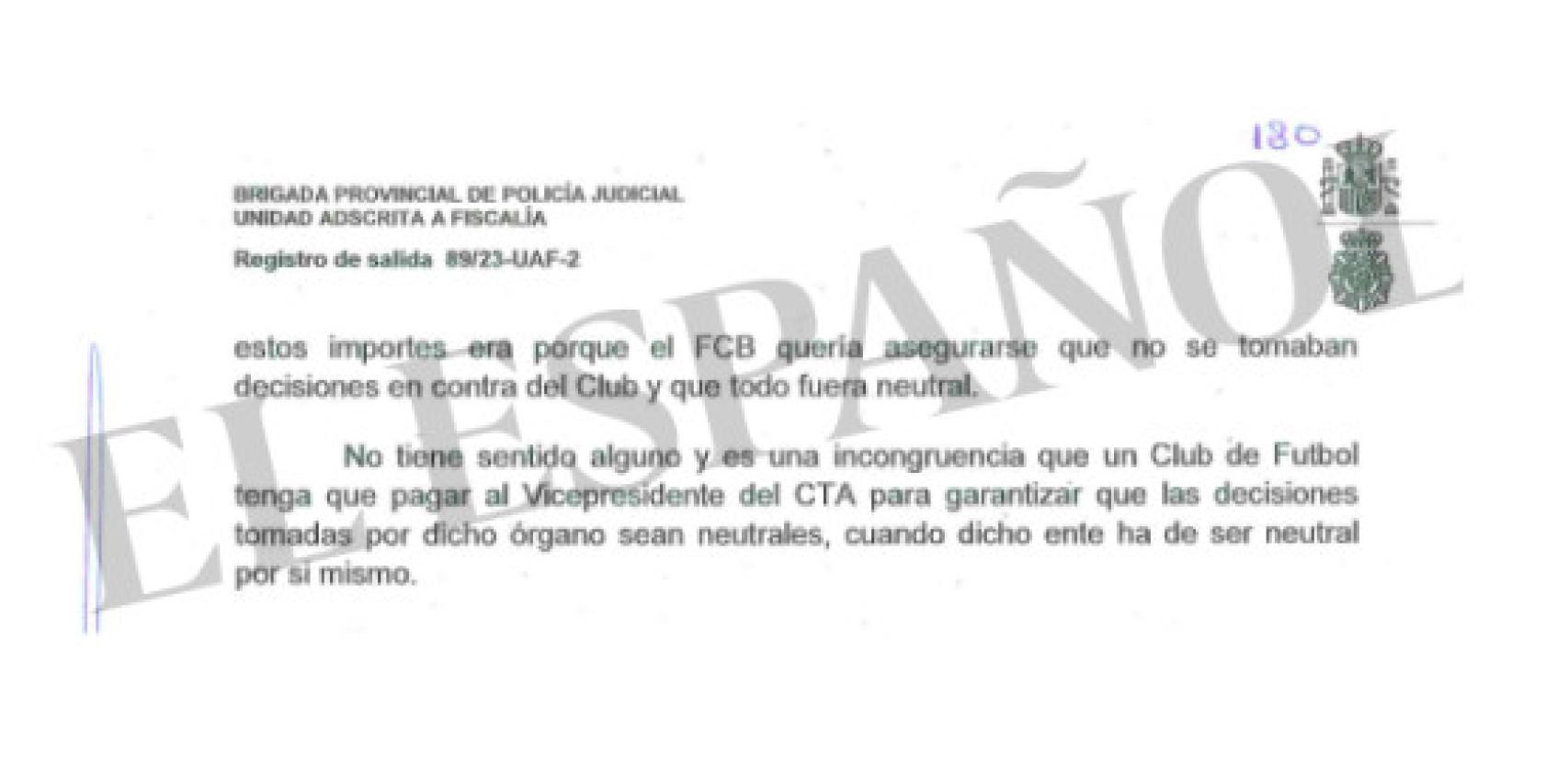 Conclusiones de los agentes tras interrogar como testigos a los implicados.
