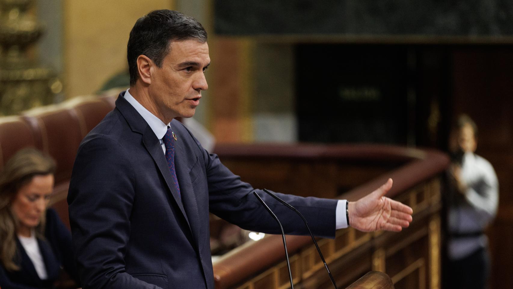El presidente del Gobierno Pedro Sánchez este miércoles en el Congreso.