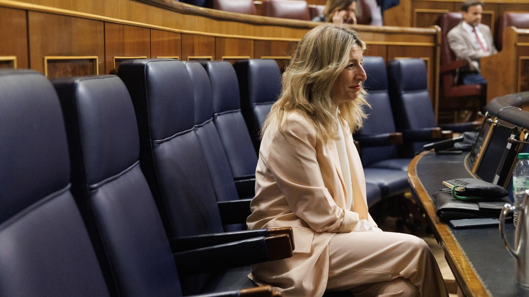 La vicepresidenta segunda del Gobierno, Yolanda Díaz, el pasado miércoles, en el Congreso de los Diputados.