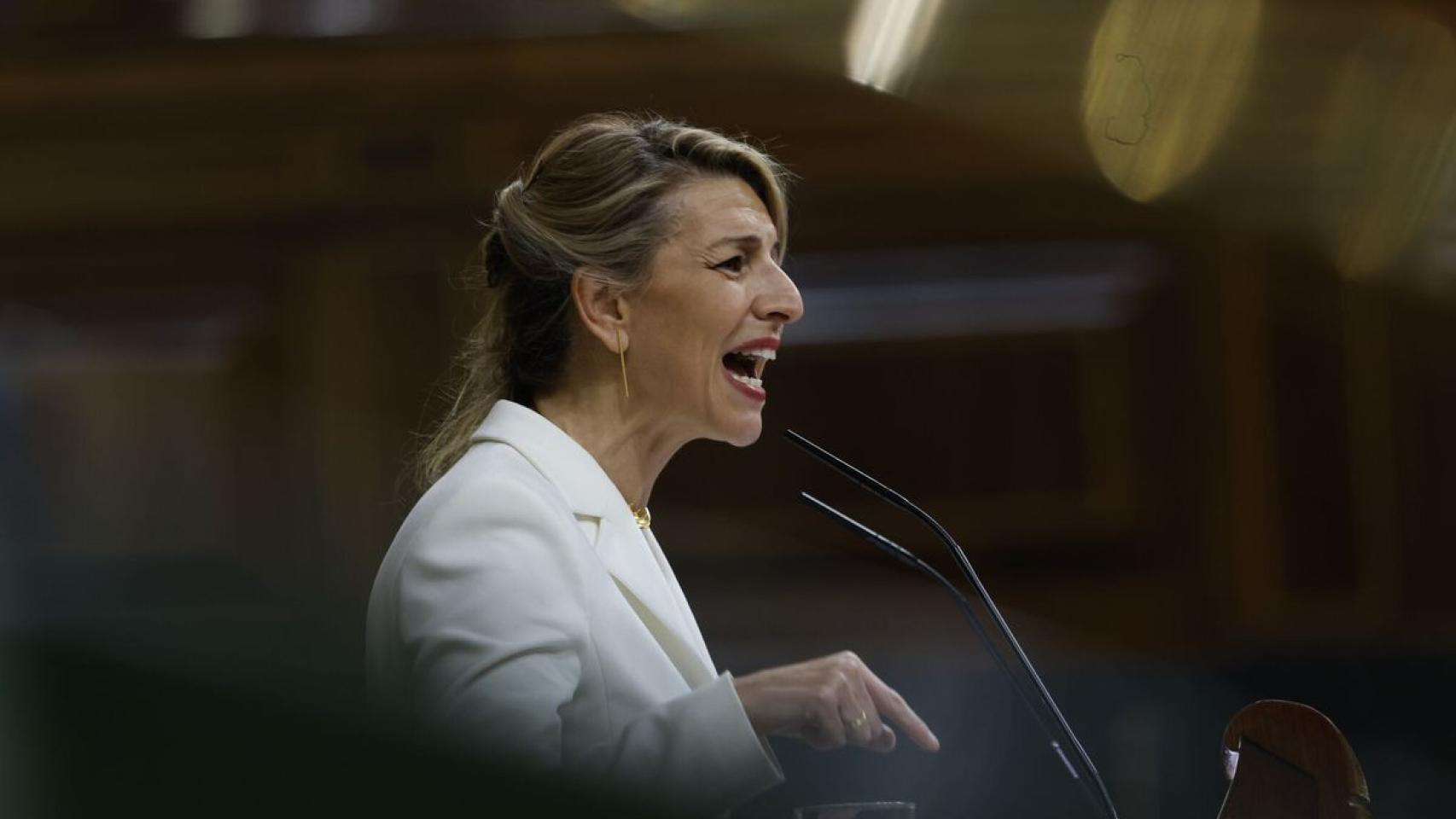 Yolanda Díaz, durante la moción de censura.