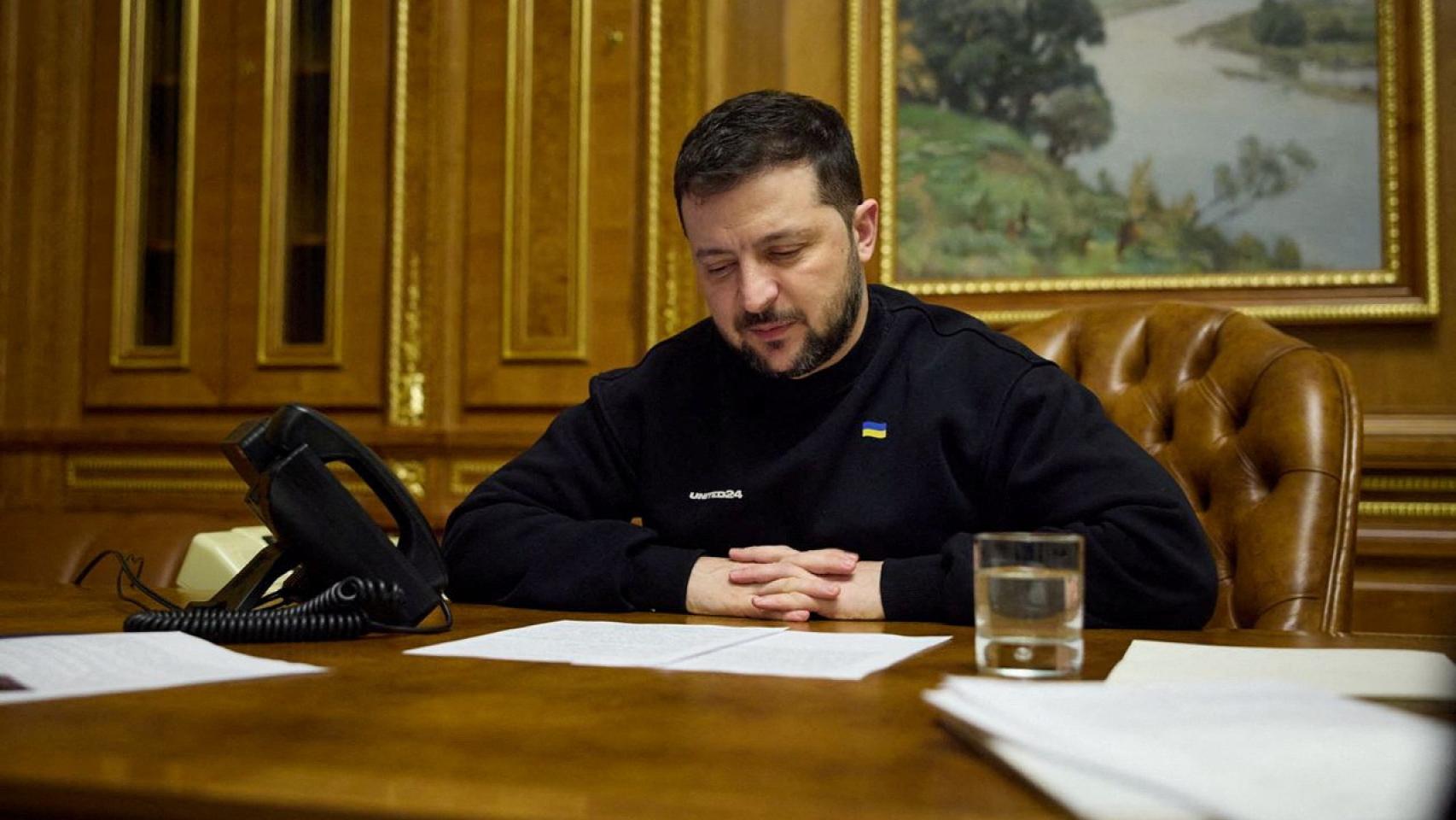 El presidente de Ucrania, Volodimir Zelenski, este jueves en Jersón.