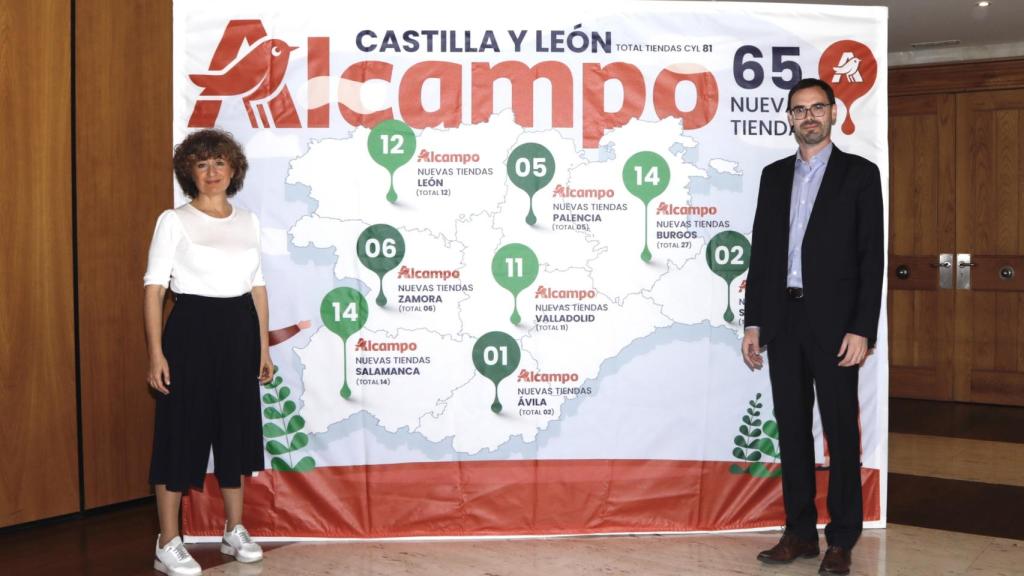 Rueda de prensa de Alcampo, este jueves en Salamanca.