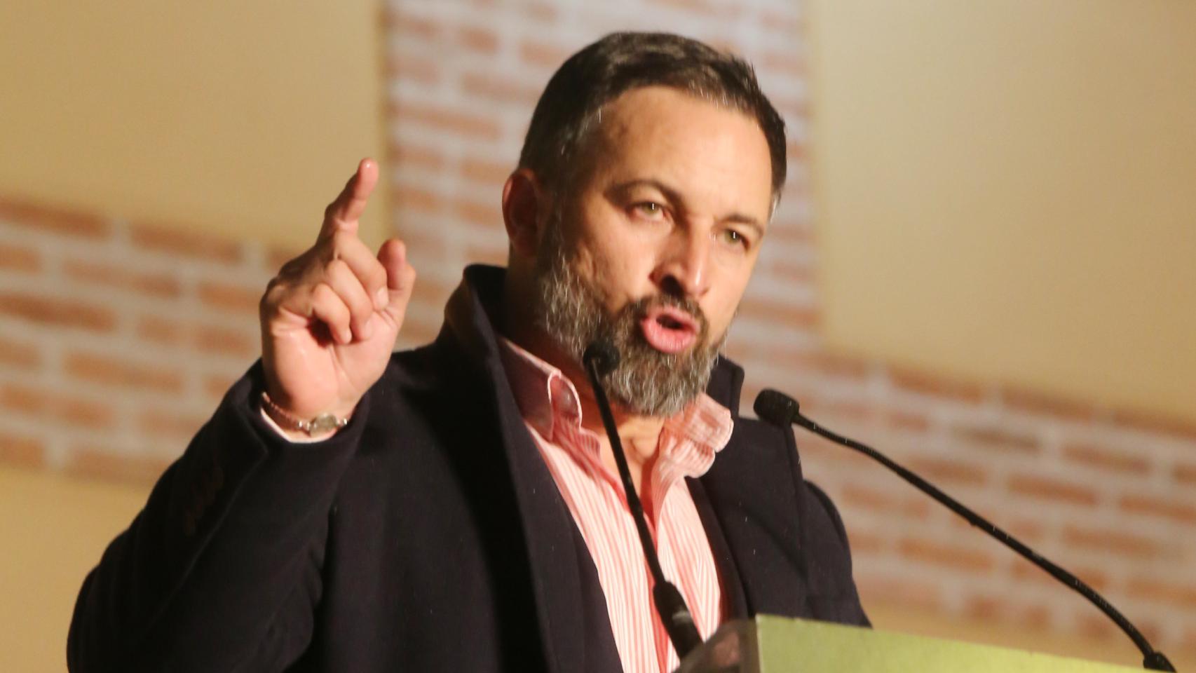 Santiago Abascal durante la jornada electoral en Valladolid