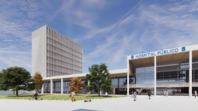 Infografía del acceso principal del Nuevo CHUAC.