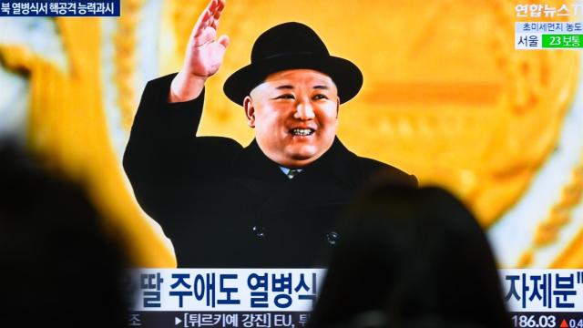 El presidente de Corea del Norte, Kim Jong-Un, en la televisión del país.