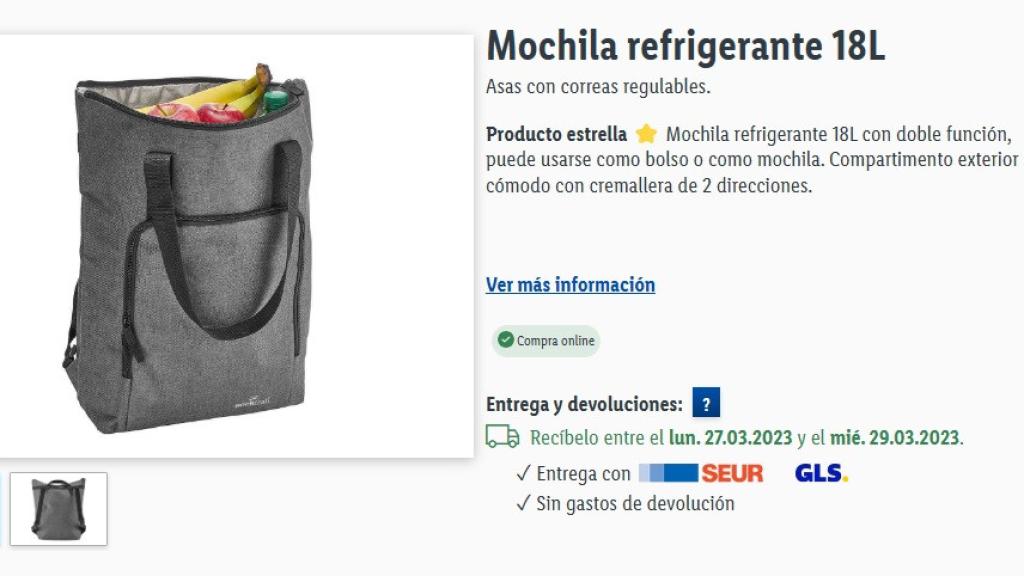 Mochila refrigerante.