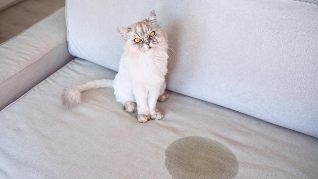 La orina de gato brilla bajo una luz ultravioleta.
