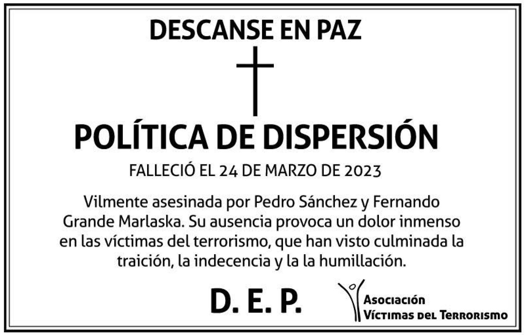 Cartel de la AVT.