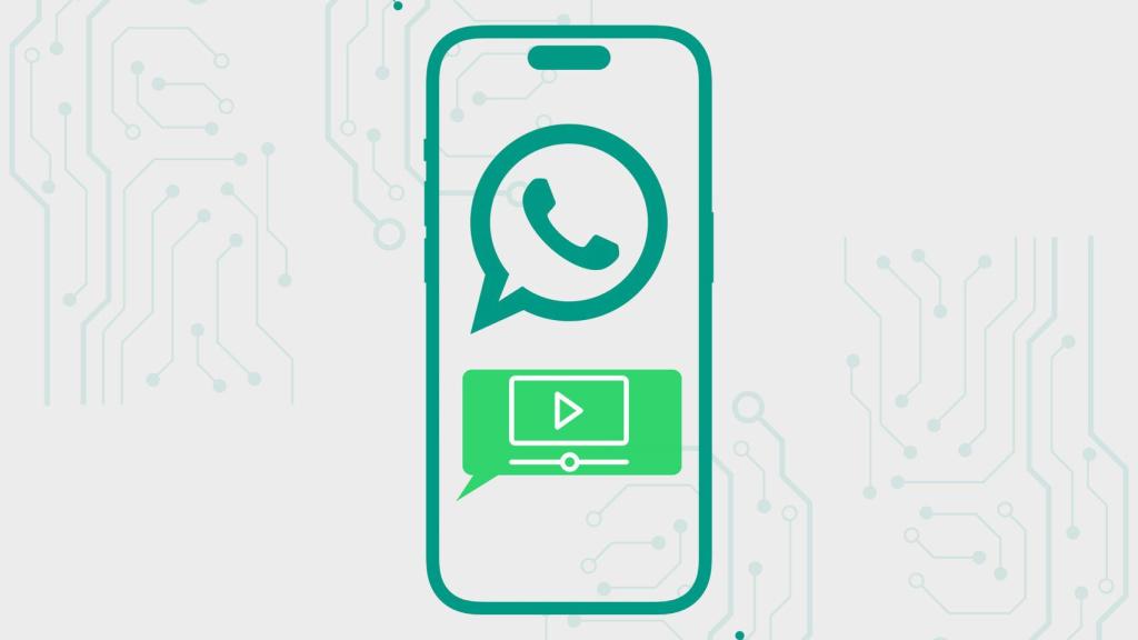 Fotomontaje con el logo de WhatsApp.
