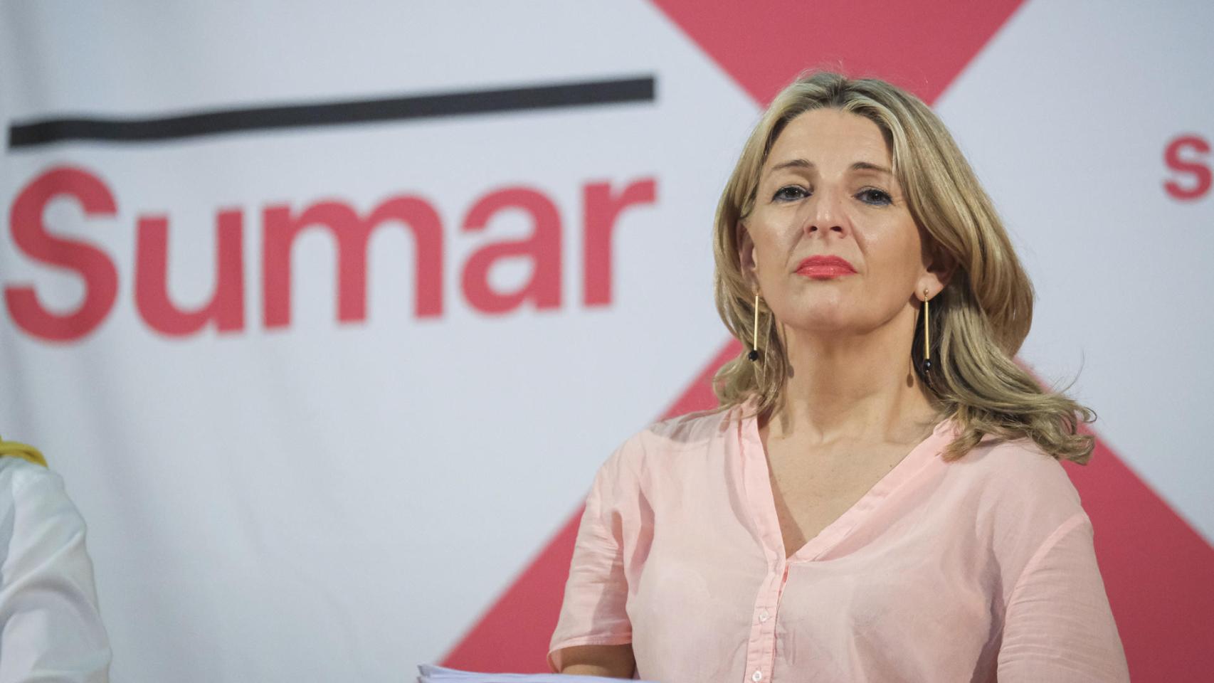 Yolanda Díaz, vicepresidenta del Gobierno, durante el acto de Canarias.