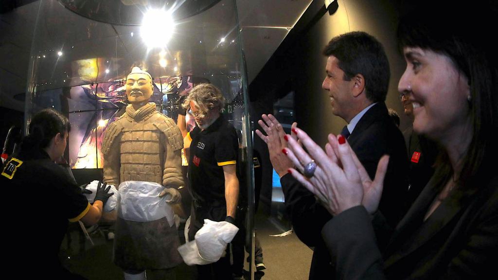 La apertura de las cajas de los guerreros de Xi'an a principios de esta semana.