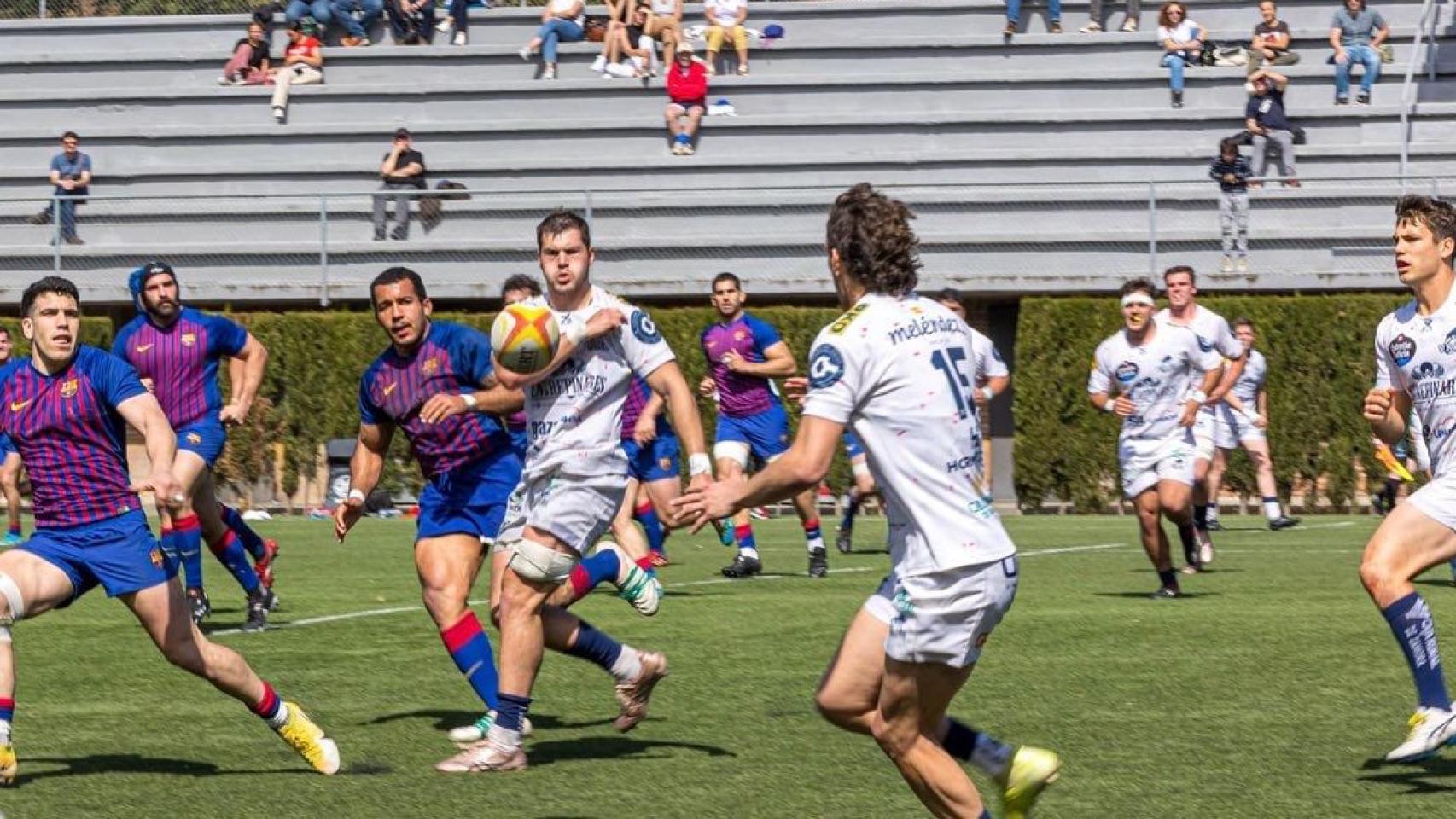 Imagen del partido entre el VRAC y el Barcelona