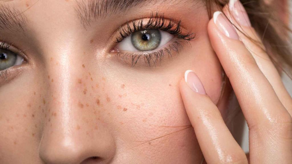 Detalle del rostro de una mujer.