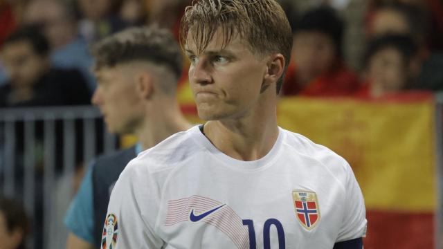 Martin Odegaard, durante el España - Noruega de clasificación para la Eurocopa 2024