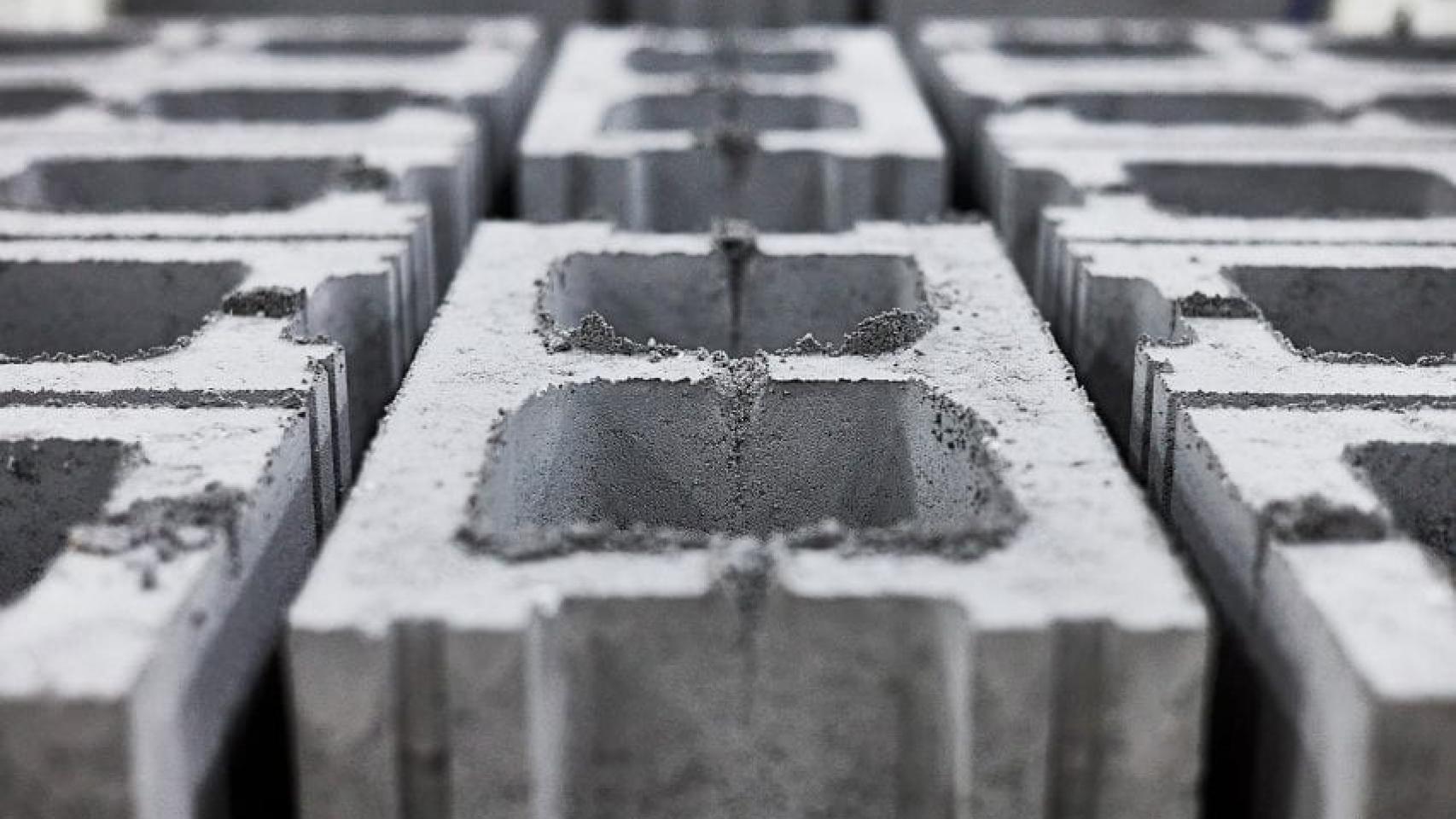 Bloques de hormigón de Carbicrete fabricados con escoria de acero.
