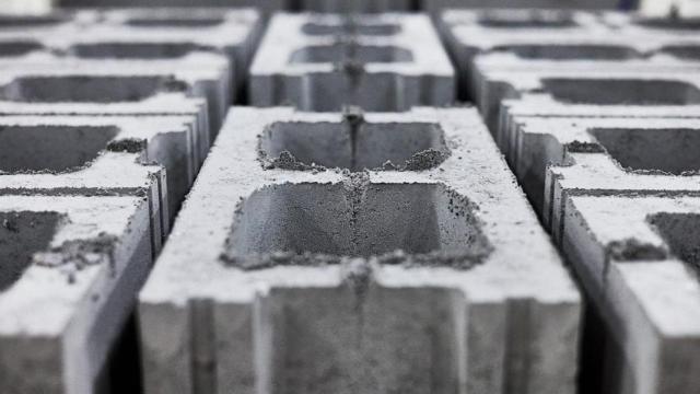 Bloques de hormigón de Carbicrete fabricados con escoria de acero.