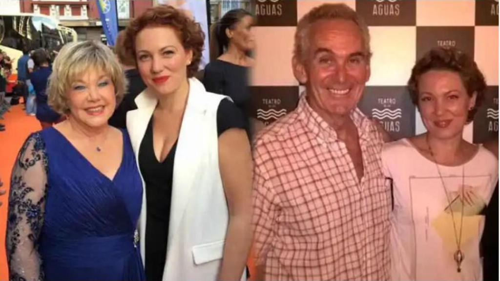 Azahara junto a su madre y su padre, Carlos Manuel Díaz, en montaje de EL ESPAÑOL.