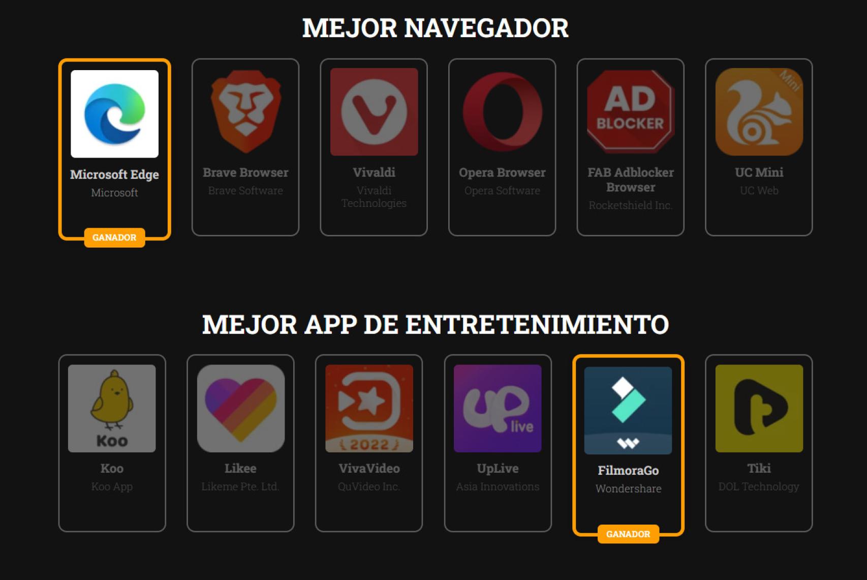 Mejor navegador y app de entretenimiento