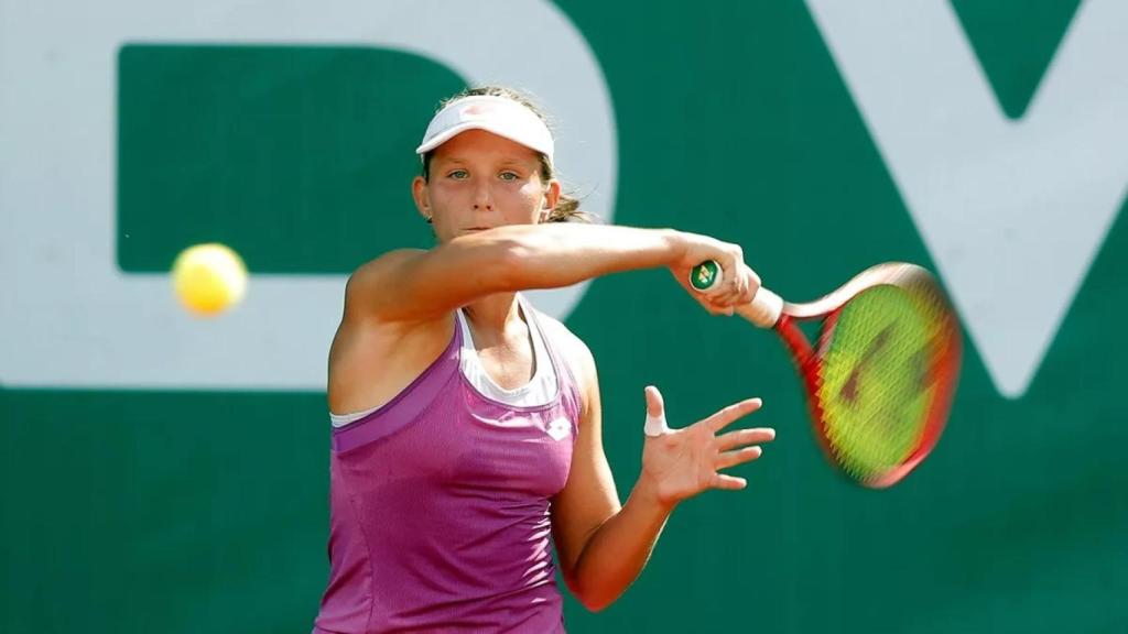 Varvara Gracheva, durante un partido en el BBVA Open Ciudad de Valencia.