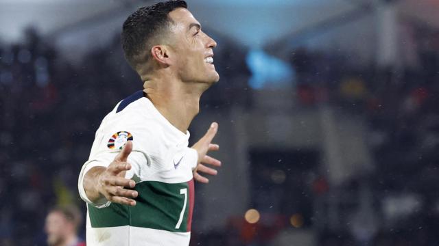 Cristiano Ronaldo celebra uno de sus últimos goles con Portugal.