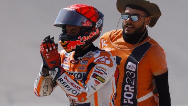 Marc Márquez, tras la caída que sufrió en el GP de Portugal 2023