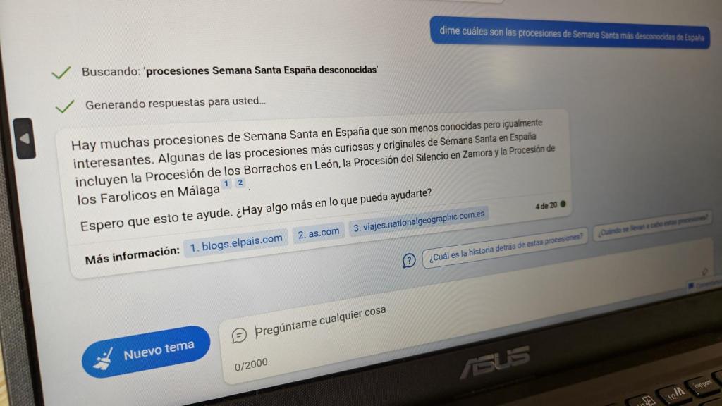 Respuesta de Bing para viajar en Semana Santa