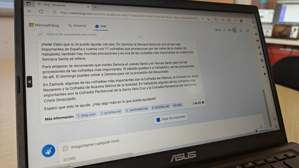 Respuesta de Bing para viajar en Semana Santa