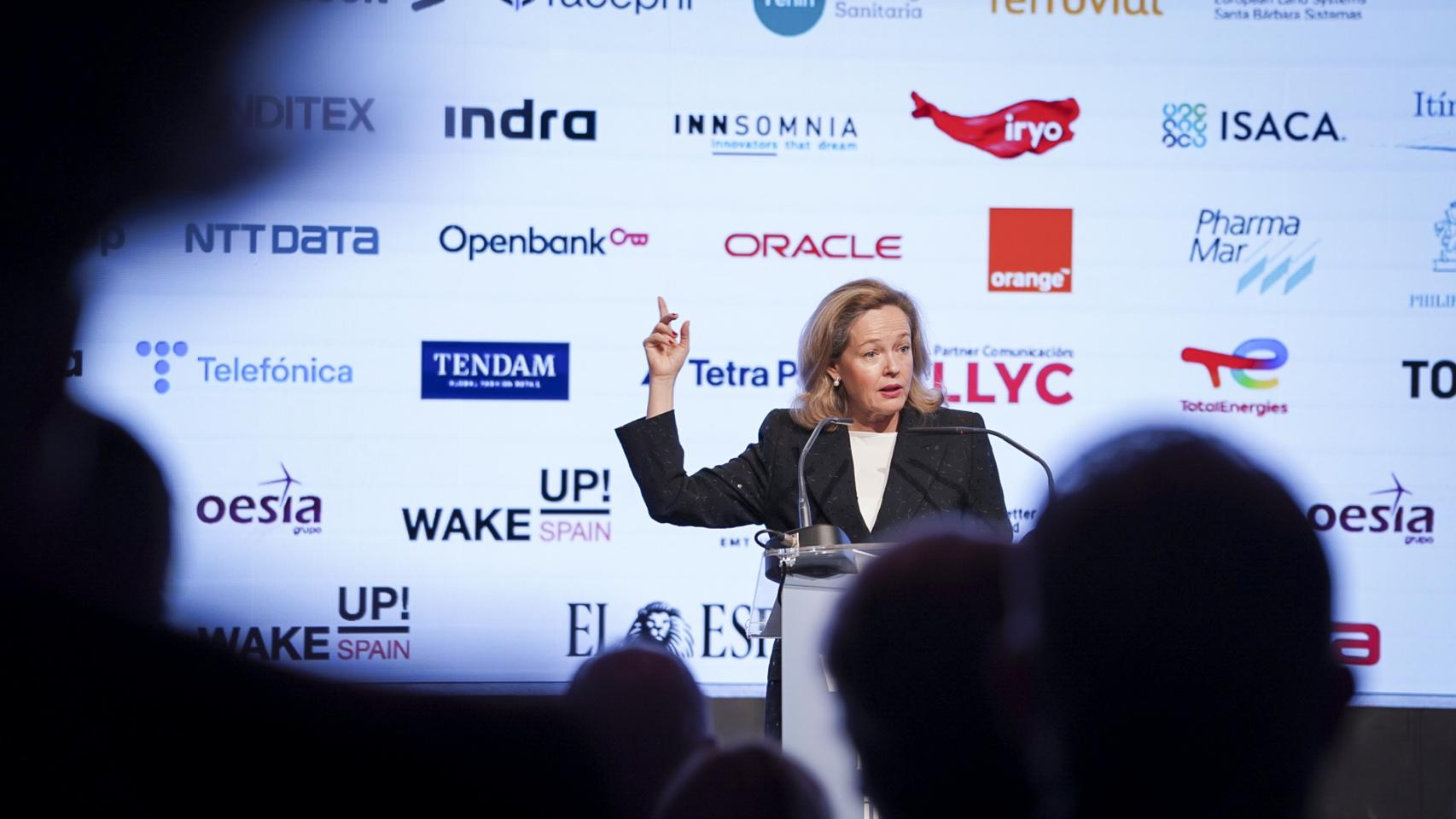 Nadia Calviño, vicepresidenta económica del Gobierno, durante su intervención en el Wake Up.
