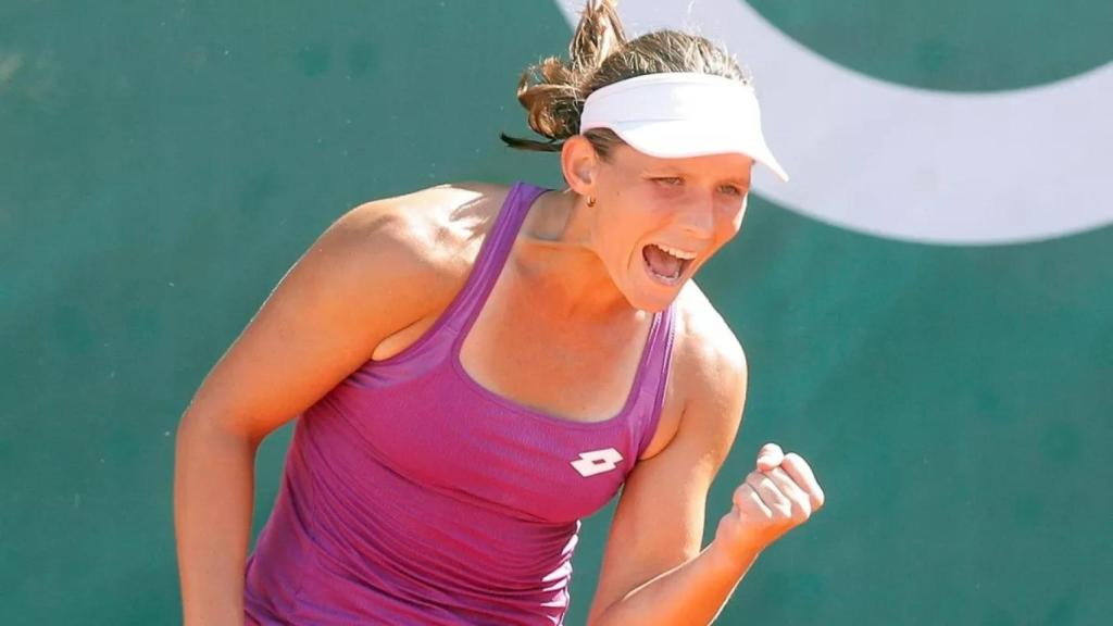 Varvara Gracheva celebra un punto.