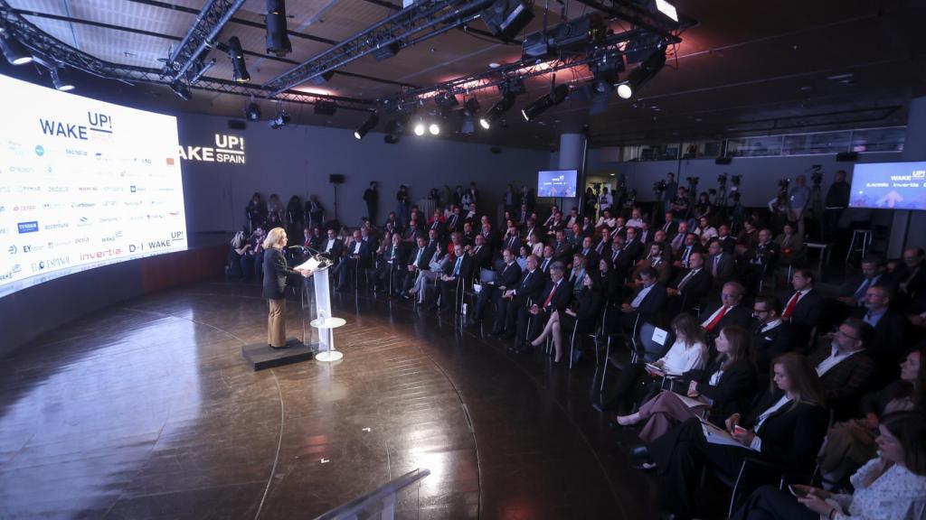 La vicepresidenta primera y ministra de Asuntos Económicos y Transformación Digital, Nadia Calviño, durante su intervención en la III edición del Wake Up, Spain!. La vicepresidenta primera y ministra de Asuntos Económicos y Transformación Digital, Nadia Calviño, durante su intervención en la III edición del Wake Up, Spain!.