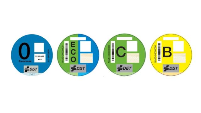 Estos son los distintivos ambientales de la DGT para los vehículos.