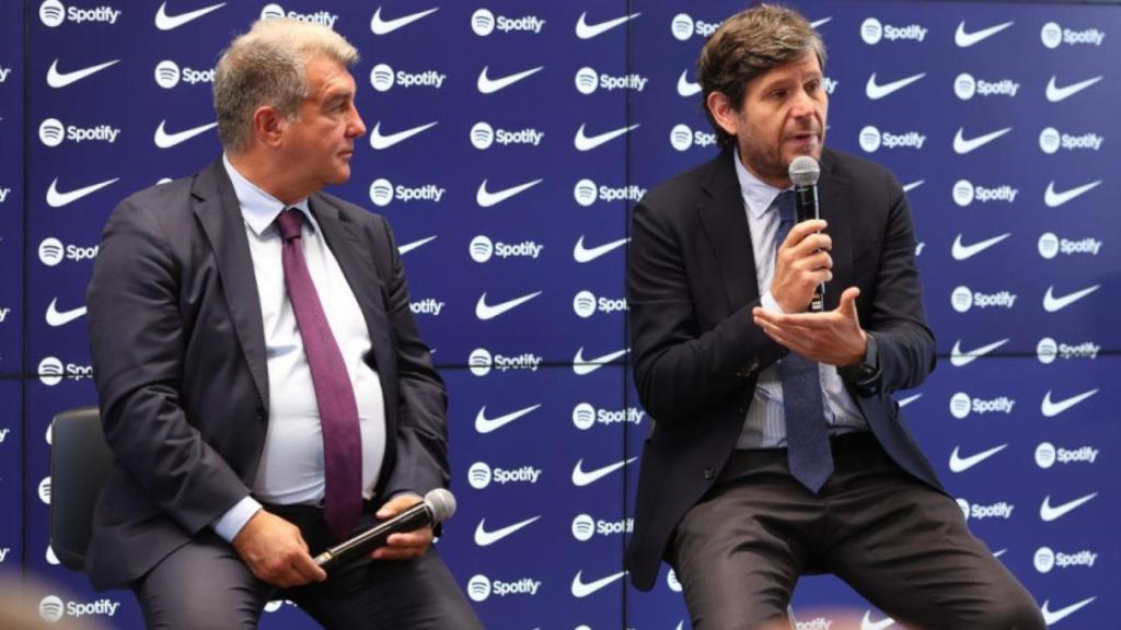 Laporta y Mateu Alemany, en un acto.