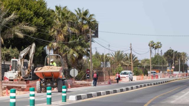 Obras en la carretera de Elche y Santa Pola.