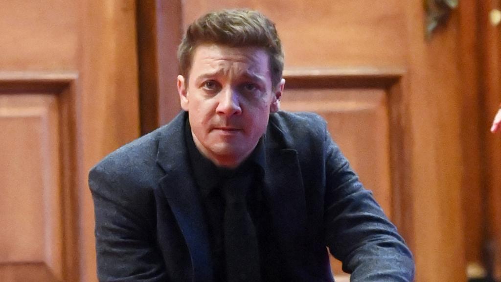 El actor Jeremy Renner durante una grabación cinematográfica, en diciembre de 2020, en Nueva York.